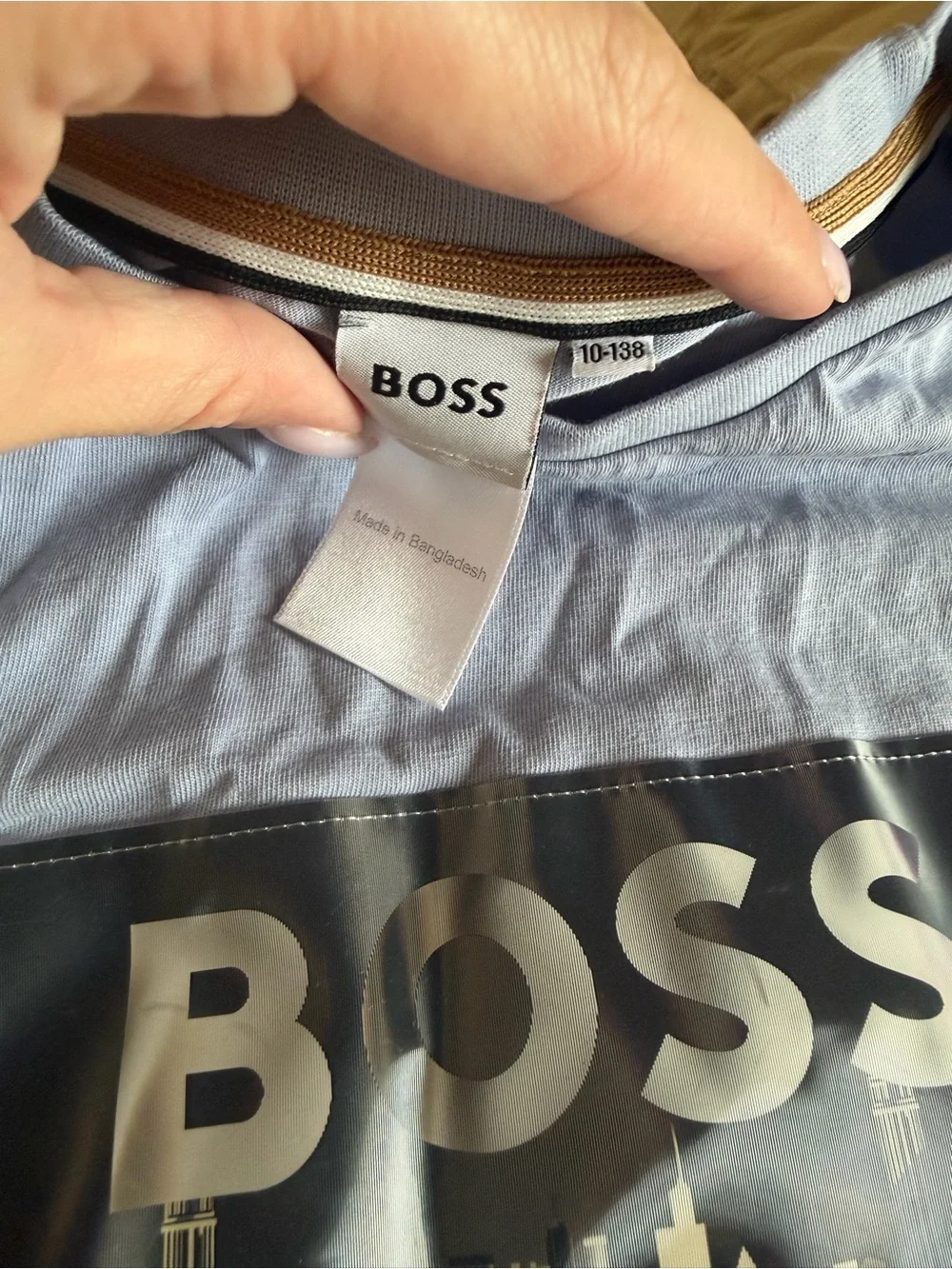Boss Light Blue Logo Graphic Crew Neck T-Shirt